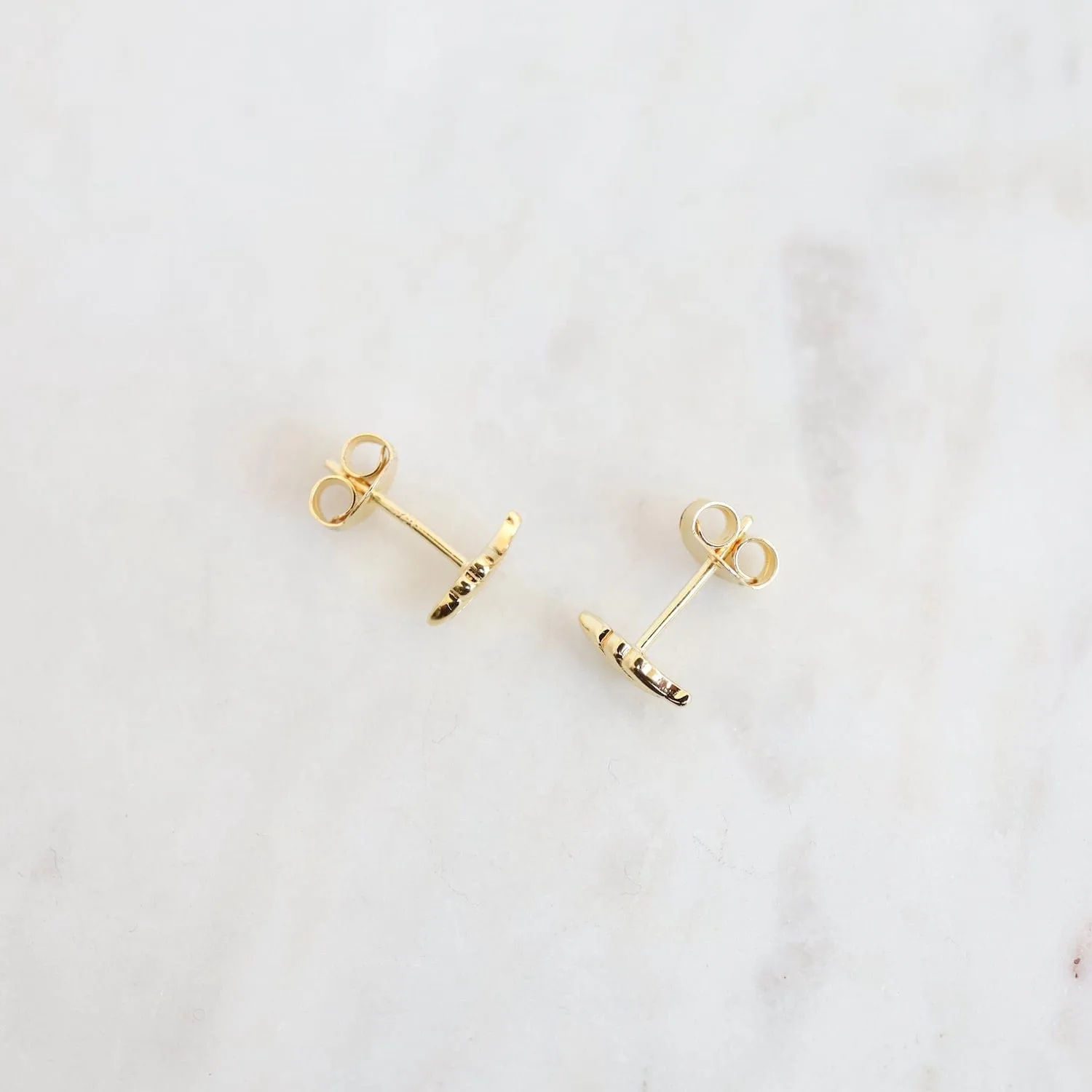 Tiny Leaf Stud Earring in Gold Vermeil