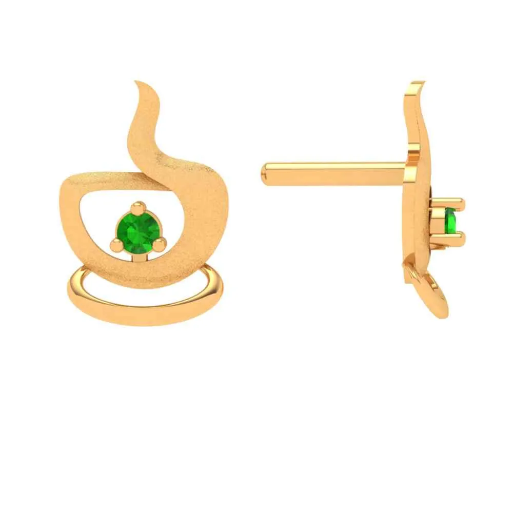 tiny Tea Love 18k Gold Earring