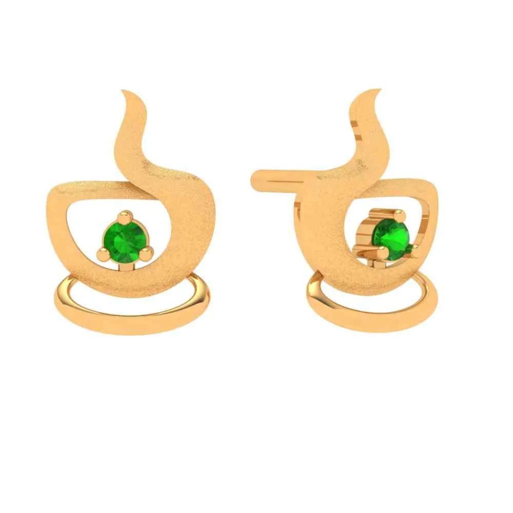 tiny Tea Love 18k Gold Earring