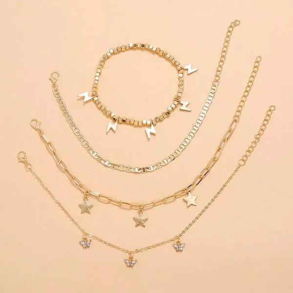 Trendy Player Anklet Set