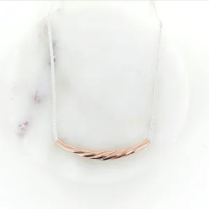 Twisted Rose Gold Curved Bar Necklace