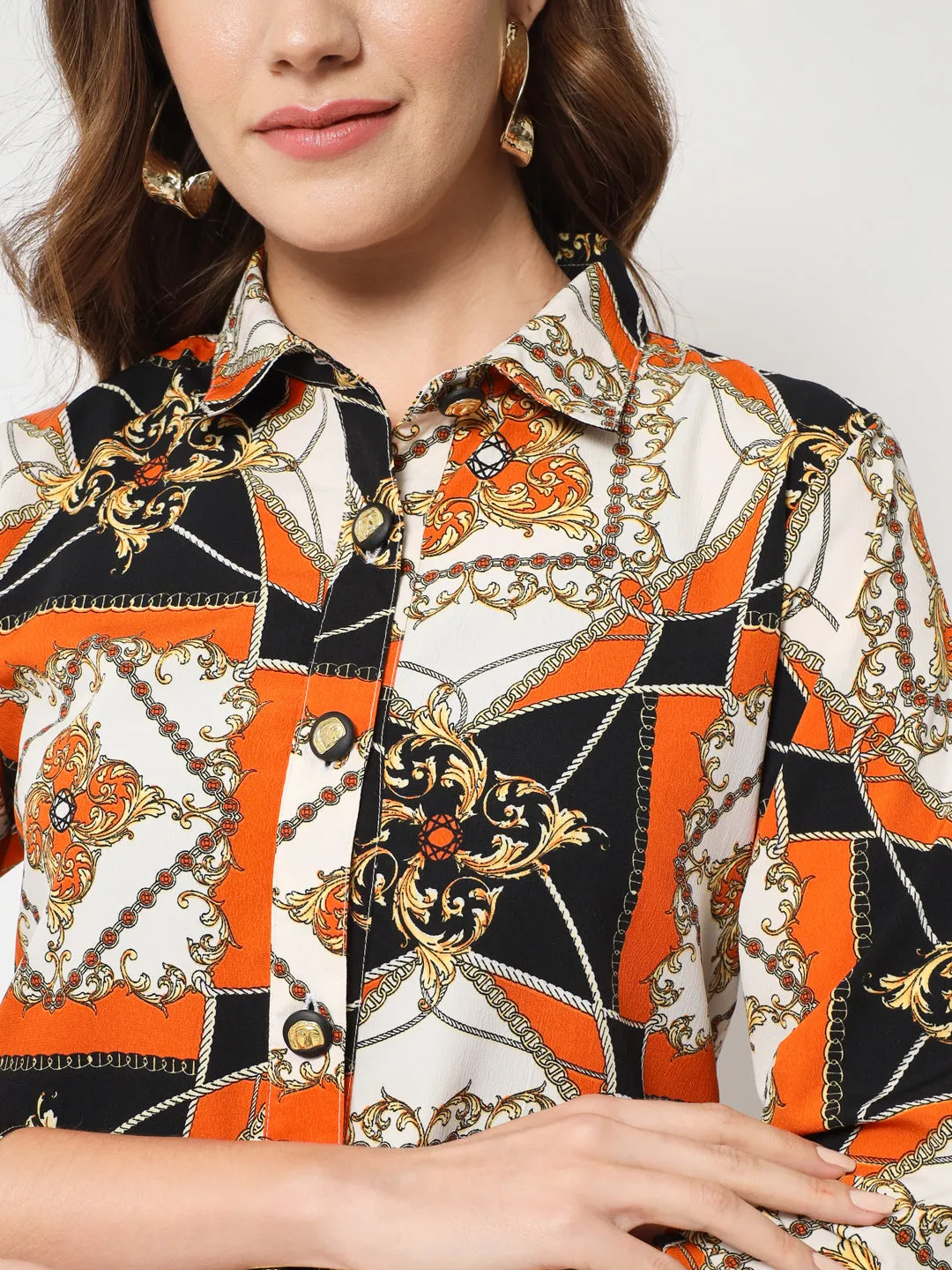 Women Classic Paris Printed Casual Shirt