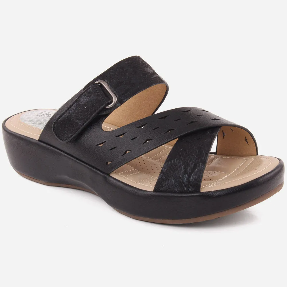 Women "JADE" Comfort Slipper with Adjustable Buckle