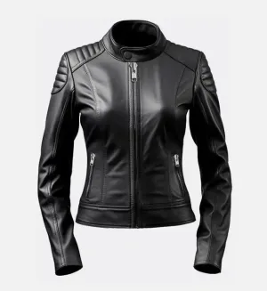 Women's Stylish Black Leather Jacket